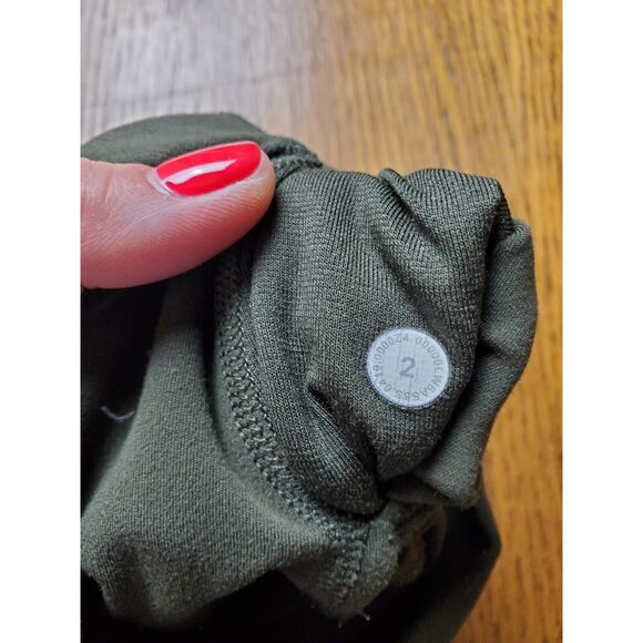 Lululemon 2 Align Leggings Nulu 21 Inch High Rise Lightweight Olive GREEN - Picture 9 of 9
